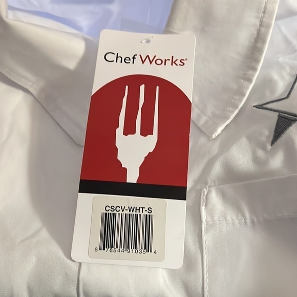 Chef Works CSCV white shirt sleeves buttoned down cool vent cook shirt Sz S new - Picture 6 of 11